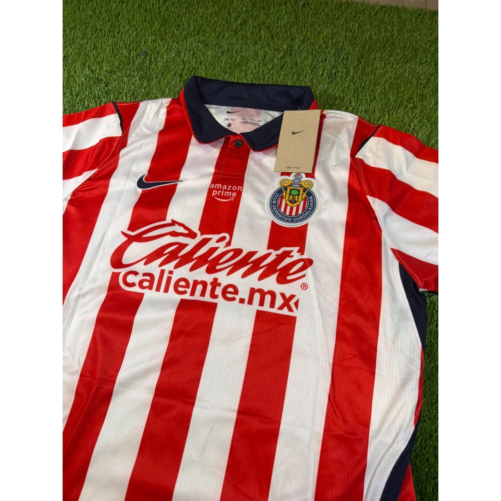 Nike Chivas Guadalajara 2024-25 Home Jersey A. Gonzalez 34 Red White Mens 2XL